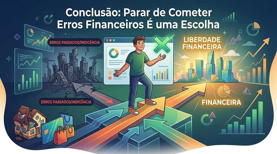 Homem sobre um bloco depois de entender os 10 erros financeiro que te mantém pobre.